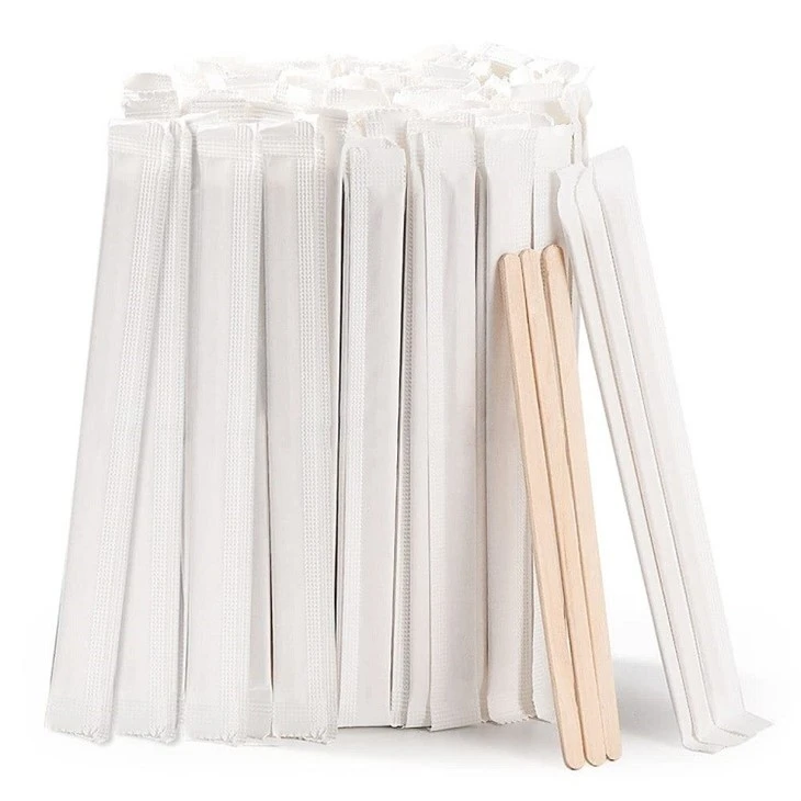 140mm Biodegradable Coffee Stir Sticks Individually Wrapped