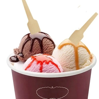 ice cream with wood spoon ice cream with wood spoon